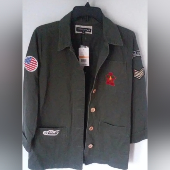 New! Rules Of Etiquette-Los Angeles Utility/Military Style Patchwork Jkt Sz S - Picture 9 of 9